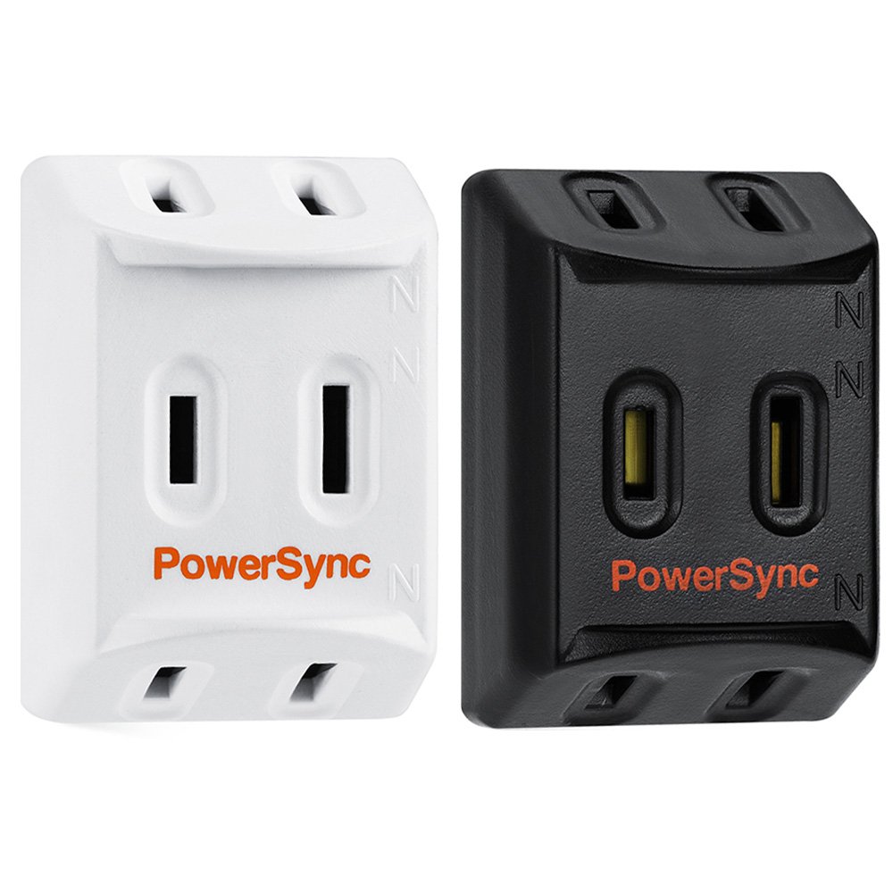 PowerSync 2P 3插高耐熱三面壁插-白色/黑色 TC3291