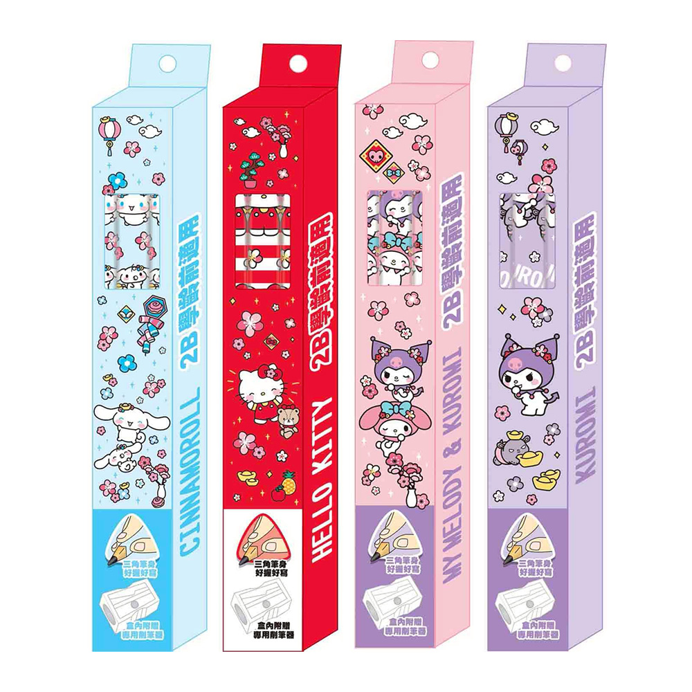 三麗鷗(歡樂系列)三角學齡鉛筆組(款式隨機出貨)