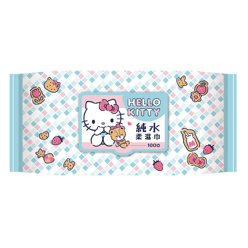 Hello Kitty 超純水柔濕巾100抽 加蓋-單包