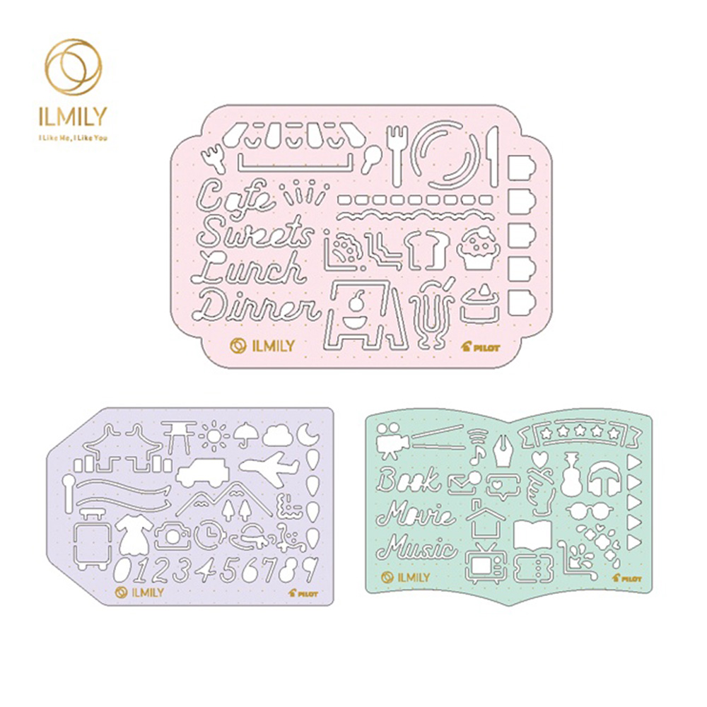 PILOT ILMILY造型模板尺-咖啡廳粉紅TNIL02S-45-P