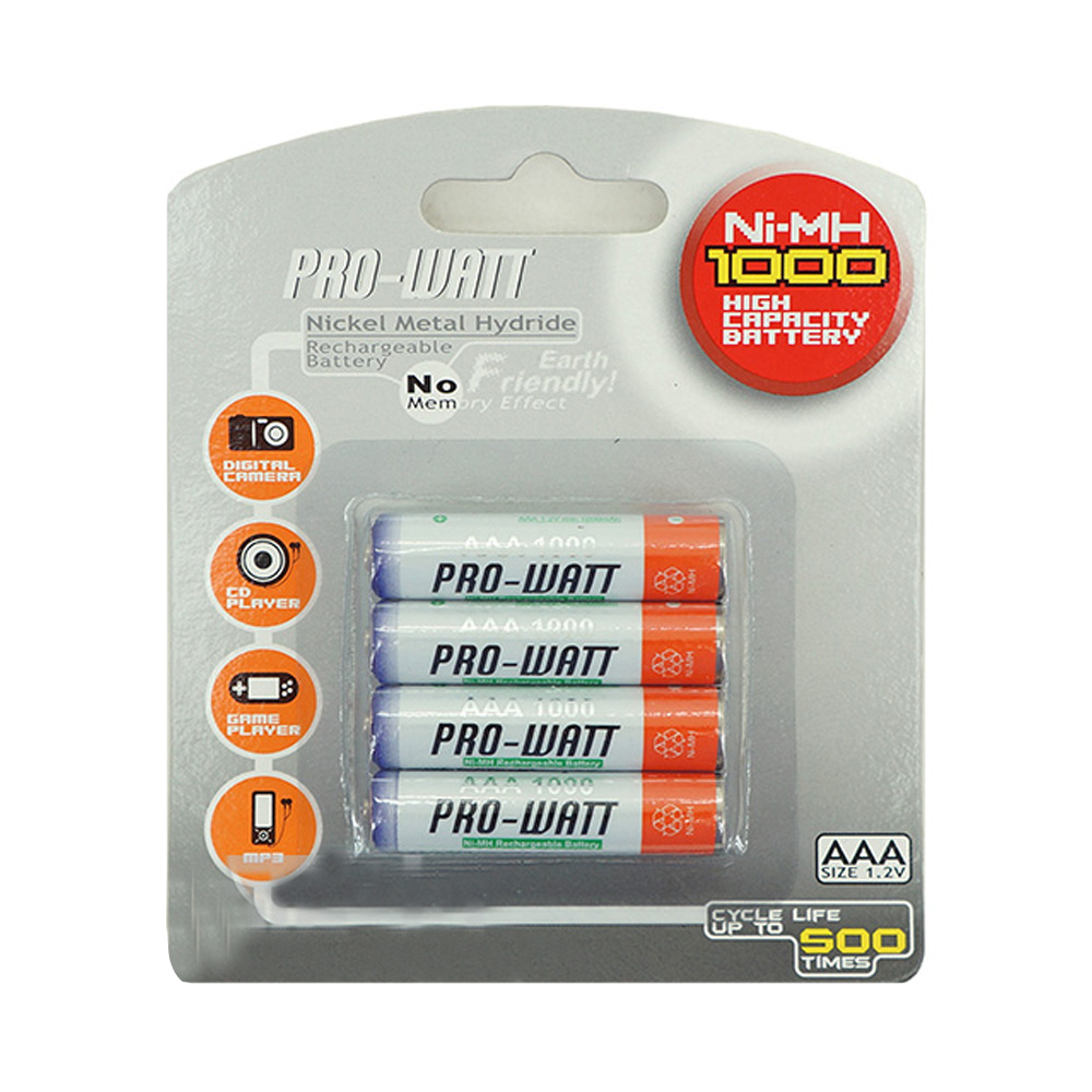 PRO-WATT4號充電電池4入 1000MAH 5124-54