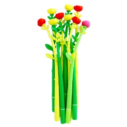 創意玫瑰花中性筆-黑芯 P-1710(款式隨機出貨)