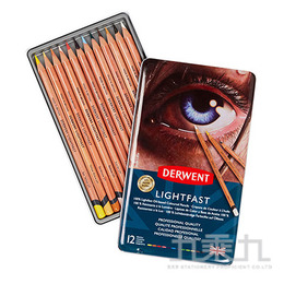 (網路限定販售)德爾文 DERWENT LIGHTFAST油性色鉛12色鐵盒裝 DW2302719