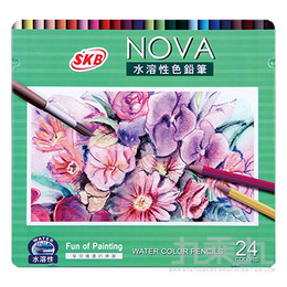 NOVA水溶性色鉛筆24色(鐵盒) NP-340