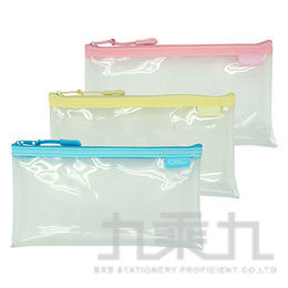 COX EVA環保透明拉鍊筆袋 PSB-021 (顏色隨機)