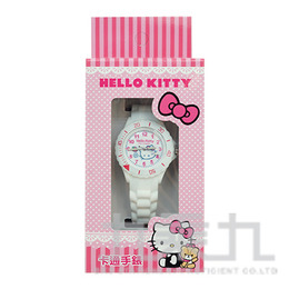 Hello Kitty 貓卡通石英錶(白粉) S7-1039K