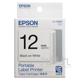 EPSON標籤帶-白底黑字12MM LC(LK)-4WBN