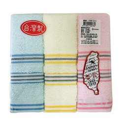 台灣製高級色紗布毛巾3入 2780