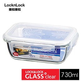 樂扣樂扣第三代耐熱玻璃保鮮盒長方形730ml-白