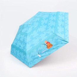 (網路限定販售)日系rento-MINI不鏽鋼黑膠晴雨傘-仰望星空(藍綠)