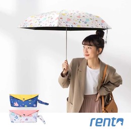 (網路限定販售)日系rento-MINI不鏽鋼黑膠晴雨傘-草葉集(米)