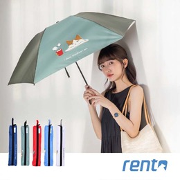 (網路限定販售)日系rento-日式超輕黑膠蝴蝶傘-貓咪日常(喝茶篇)
