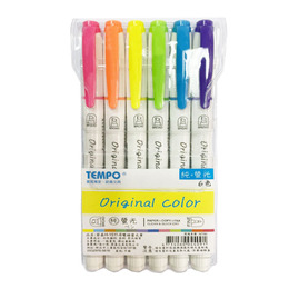 TEMPO雙頭螢光筆-6色組 H1511-6