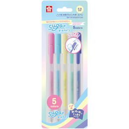 SAKURA按壓式中性筆-柔和粉彩5色組