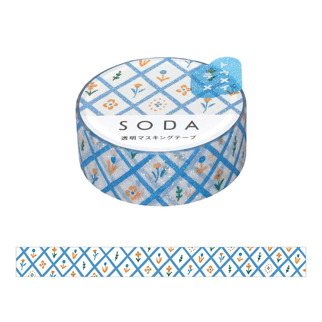 (KIM JIM) SODA 和紙捲狀膠帶15MM 亮粉磨砂款