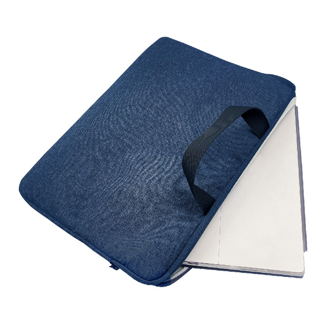 筆記型電腦絨布提把保護包15.6吋 深藍/深灰
