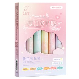 疊色螢光筆6支裝-夏日多巴胺