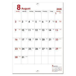 2026年 25K可掛式月曆