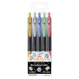SARASA CLIP0.5環保鋼珠筆閃亮系列-5色組JJ15-5C-SH