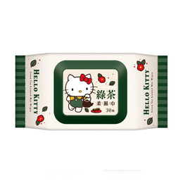 Hello Kitty綠茶香氛柔濕巾30抽(加蓋)