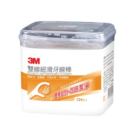 3M雙線細滑牙線棒 124支