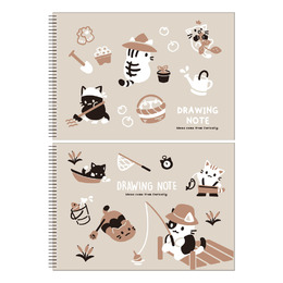 A4 喵語慢活側翻活頁素描本