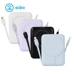 AIBO 無線磁吸+PD+自帶雙線 數顯行動電源 10000mAh