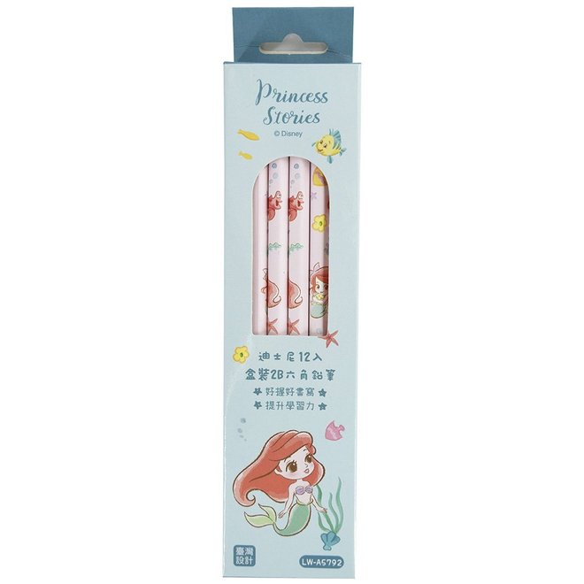 迪士尼-12入盒裝2B六角鉛筆
