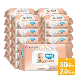 (網路限定販售)(箱購)奈森克林-嬰兒濕巾80張(掀蓋)(1箱24包)