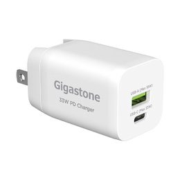 GIGASTONE PD/QC3.0 33W雙孔急速快充組-白