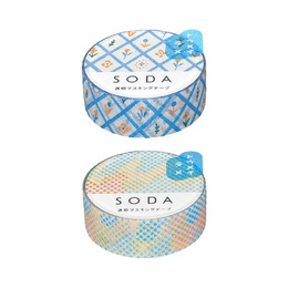 (KIM JIM) SODA 和紙捲狀膠帶15MM 亮粉磨砂款