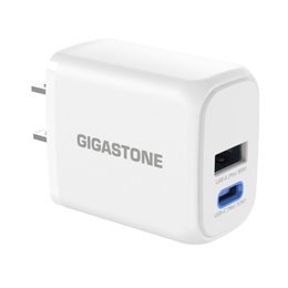GIGASTONE PD3.0/QC3.0 20W急速雙孔充電器-白
