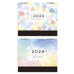 2024 水彩風 25K大桌曆