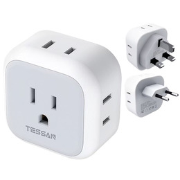 TESSAN 英規/歐規 旅行轉接頭(3P插座x1+2P插座x3)