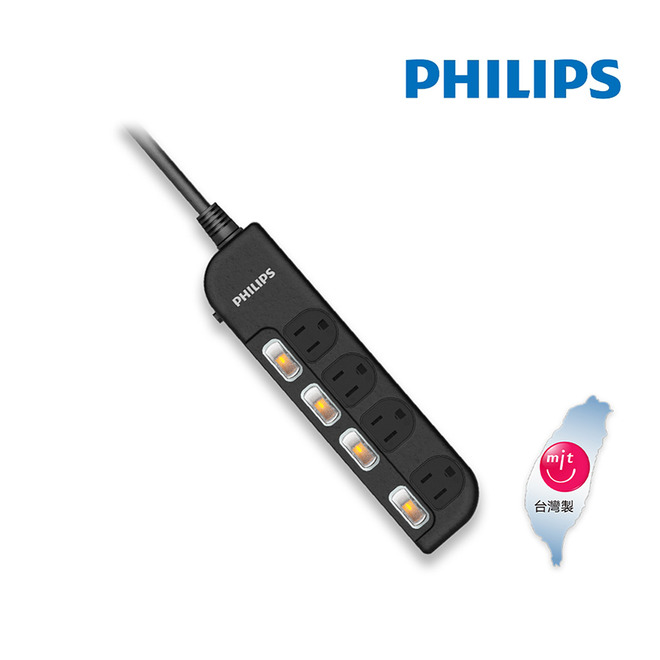 Philips 4切4座延長線 1.8M