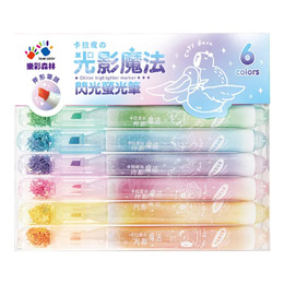 卡拉皮光影魔法閃光螢光筆6入組