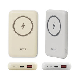 KINYO 磁吸無線行動電源/灰 奶茶 KPB-2304