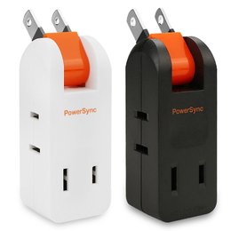 PowerSync 2P4插防雷擊180度旋轉壁插