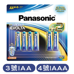 (網路限定販售) 國際EVOLTA藍鹼3號/4號 - 4+2入電池