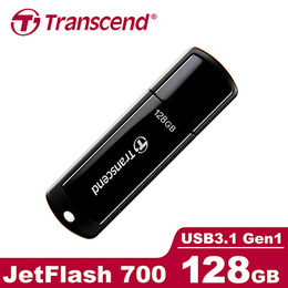 創見 128G USB3.1 極速隨身碟-黑(高速介面) JF700