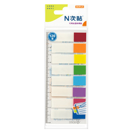 N次貼 色頭透明標籤(8色)66512