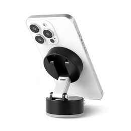 aibo 免充電 強力真空吸盤磁吸手機支架 黑