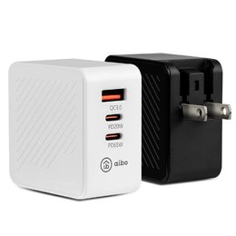 aibo GaN氮化鎵 PD65W 三孔快速充電器