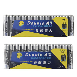 Double A 碳鋅電池12入-3號/4號