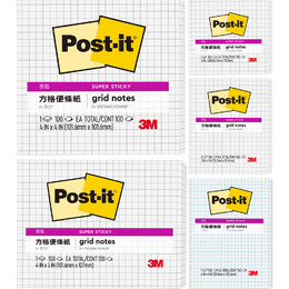 3M 白色方格狠黏便條紙