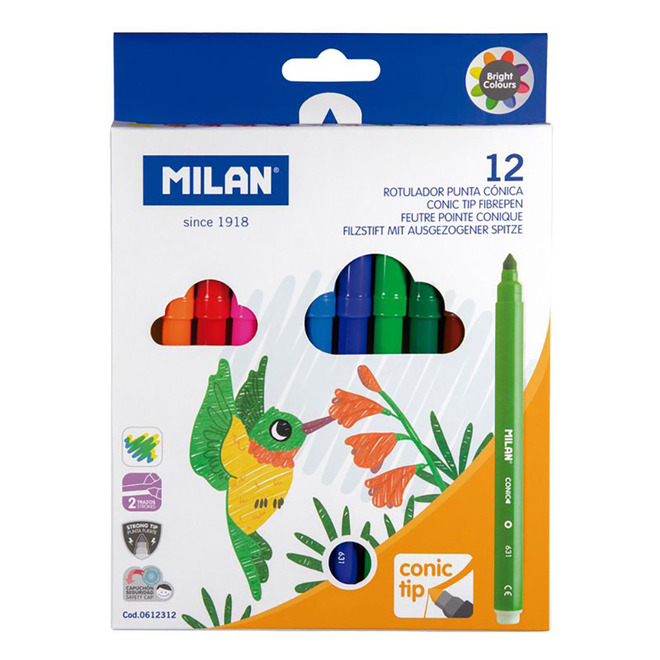 MILAN 兒童可水洗細筆桿彩色筆