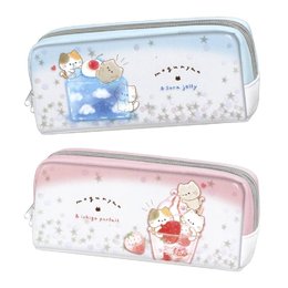 雙拉鍊筆袋-清果凍 / 草莓泡芙