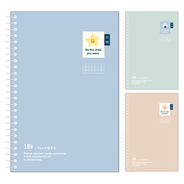 18K活頁5mm方格筆記-小小微笑A.B.C