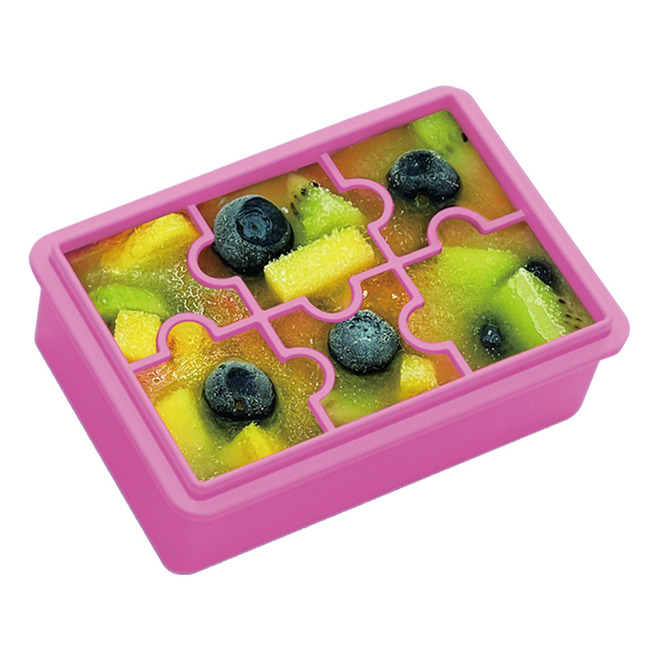 樂扣拼圖造型矽膠製冰盒/粉/黃/B8C32
