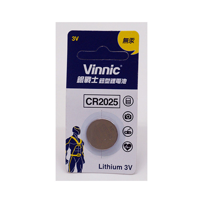 VINNIC鈕扣型鋰電池CR2025-1(1入)